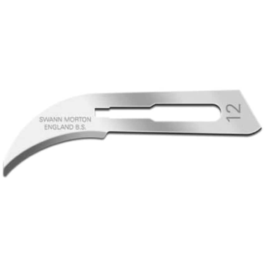 0104 No.12 Carbon Steel Surgical Blades, Box of 100