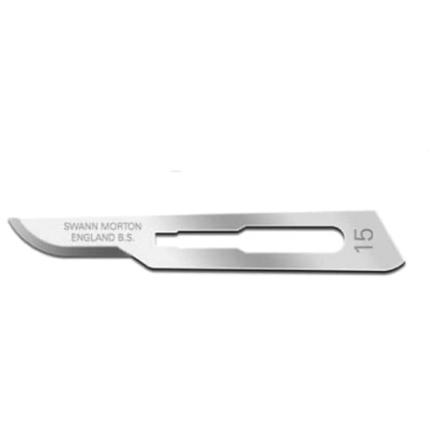 0105 No.15 Carbon Steel Surgical Blades, Box of 100