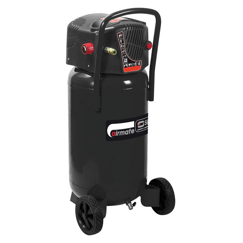 06243 V245/50 2.0HP 50 Litre Vertical Airmate Hurricane, Oil-free, Direct Drive Air Compressor 230V