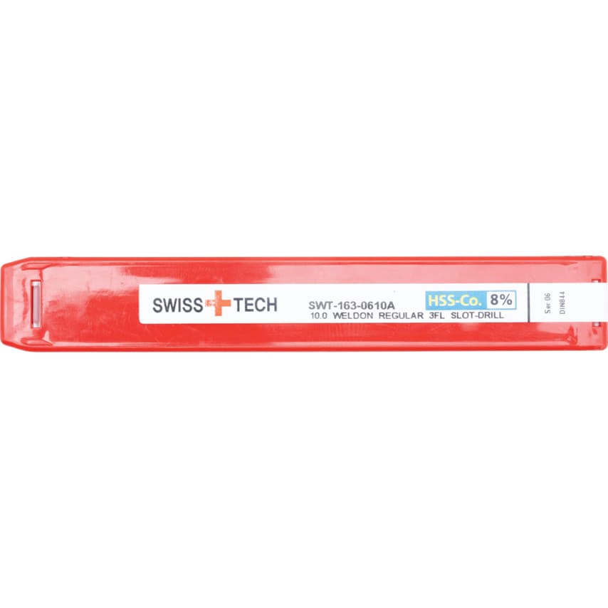 10.00MM HSS-Co 8% 3 Flute Weldon Shank Slot Drills - Uncoated