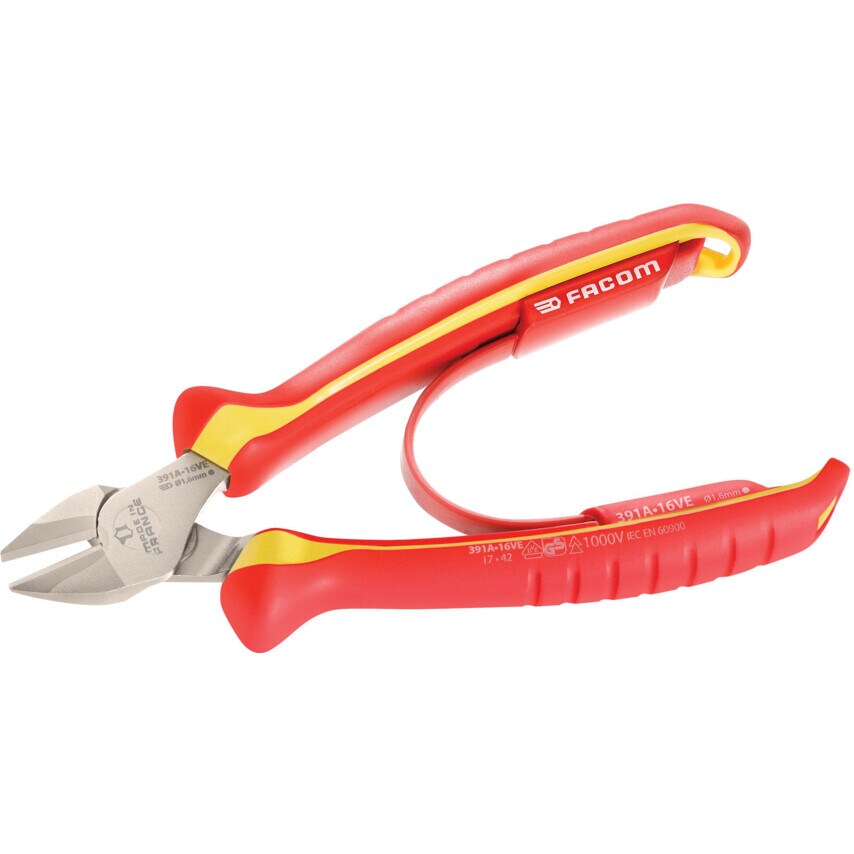 1000V VDE Thin Nose Diagonal Cutting Pliers, 160mm