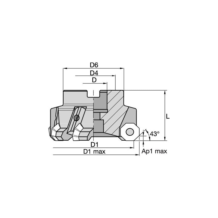 100B11RF45OF07A KSOM Shell Mill D=100 Z=11 W