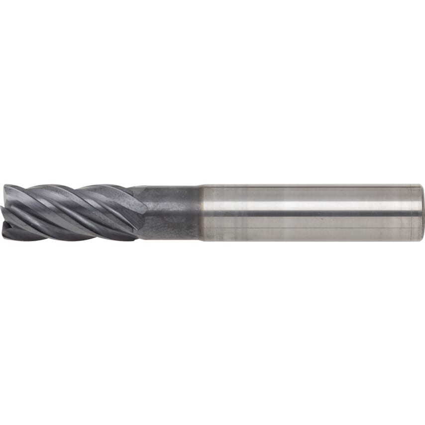 10.0MM 5 Flute 0.50 Rad Vari Helix TiAlN Coated Carbide End Mill