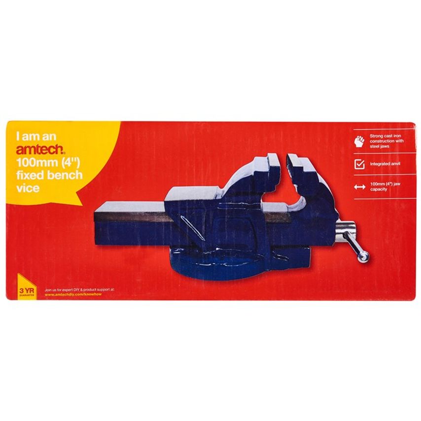 100mm (4") Fixed Bench Vice with Anvil