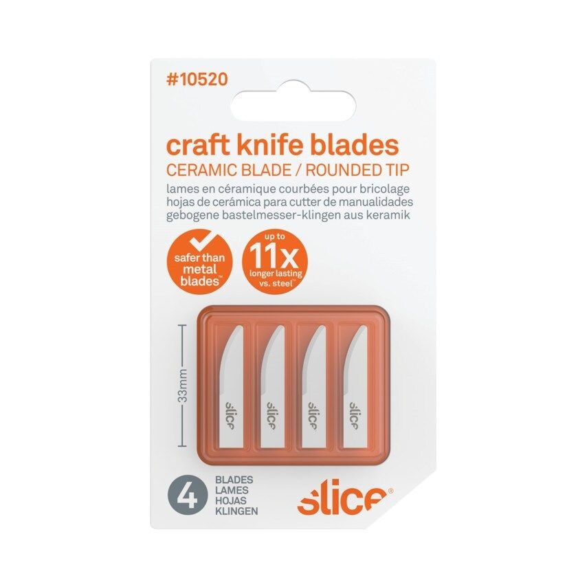 10520 Replacement Curved Craft Blades Ceramic, Pack of 4