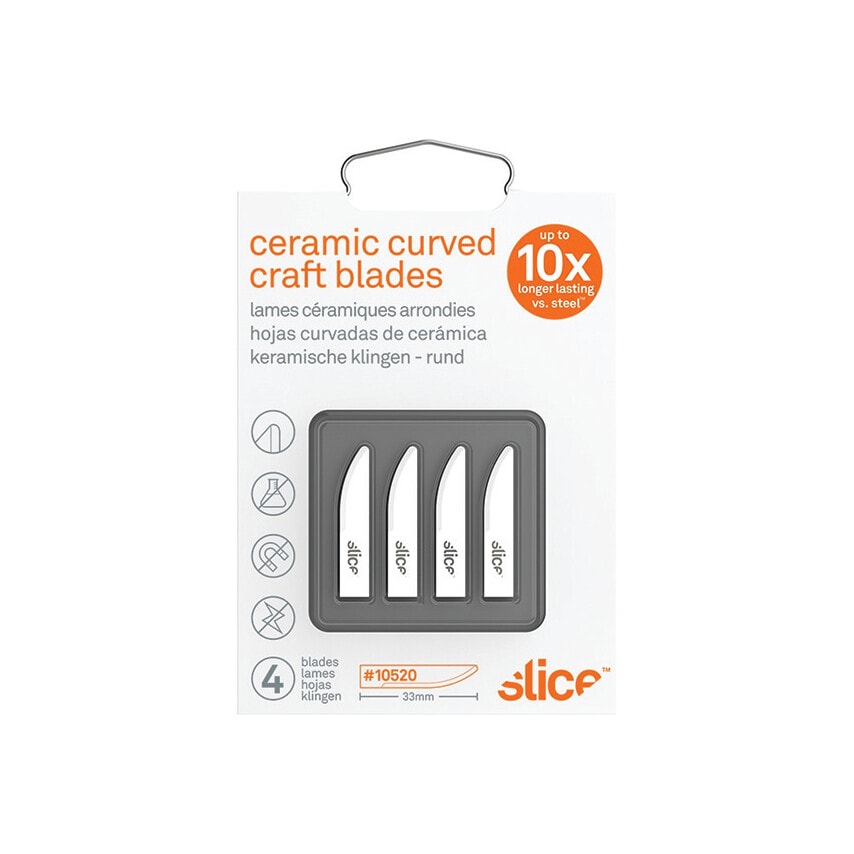 10520 Replacement Curved Craft Blades Ceramic, Pack of 4