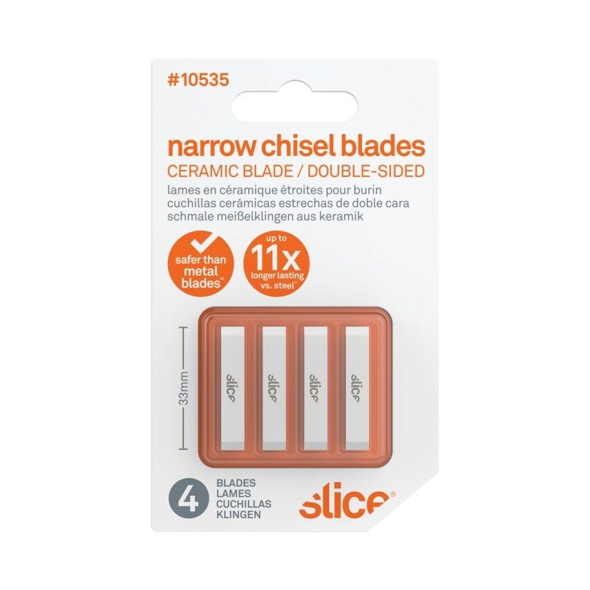 10535 Replacement Craft Blades Ceramic Chisel Narrow, Pack of 4
