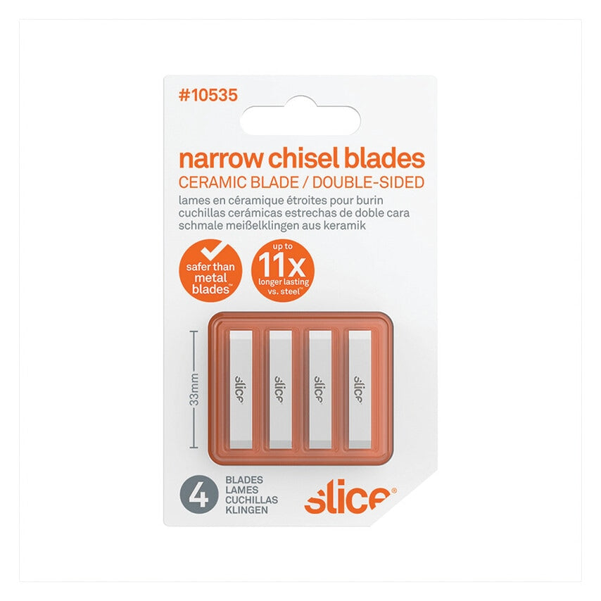 10535 Replacement Craft Blades Ceramic Chisel Narrow, Pack of 4