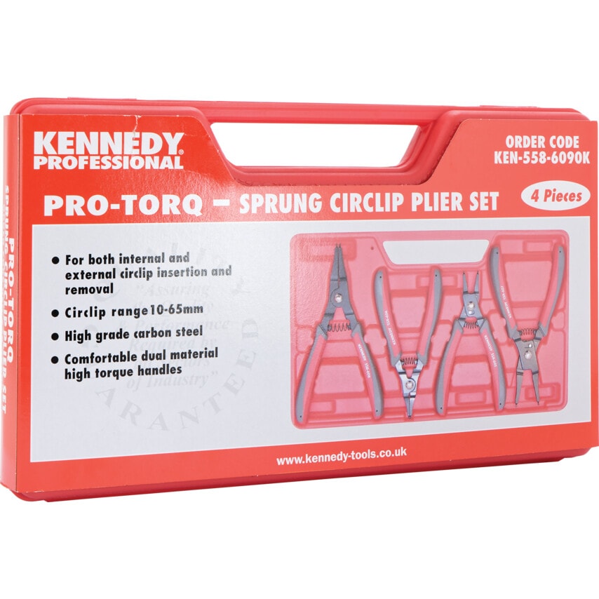 10-65mm Sprung Circlip Plier Set (4 Piece)