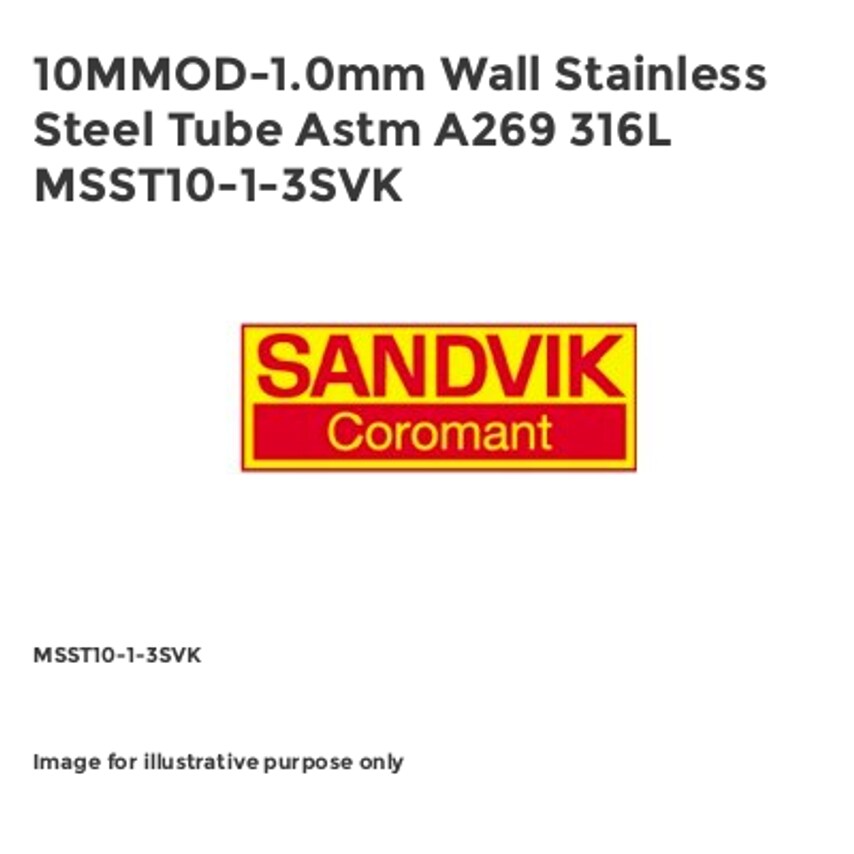 10MMOD-1.0mm Wall Stainless Steel Tube Astm A269 316L MSST10-1-3SVK