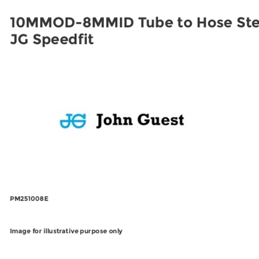 10MMOD-8MMID Tube to Hose Stem JG Speedfit PM251008E