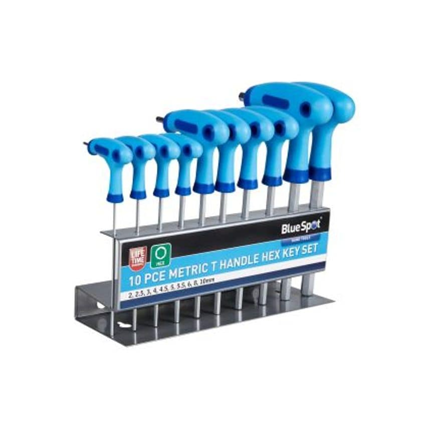 10PCE Metric T Handle Hex Key Set (2-10MM)