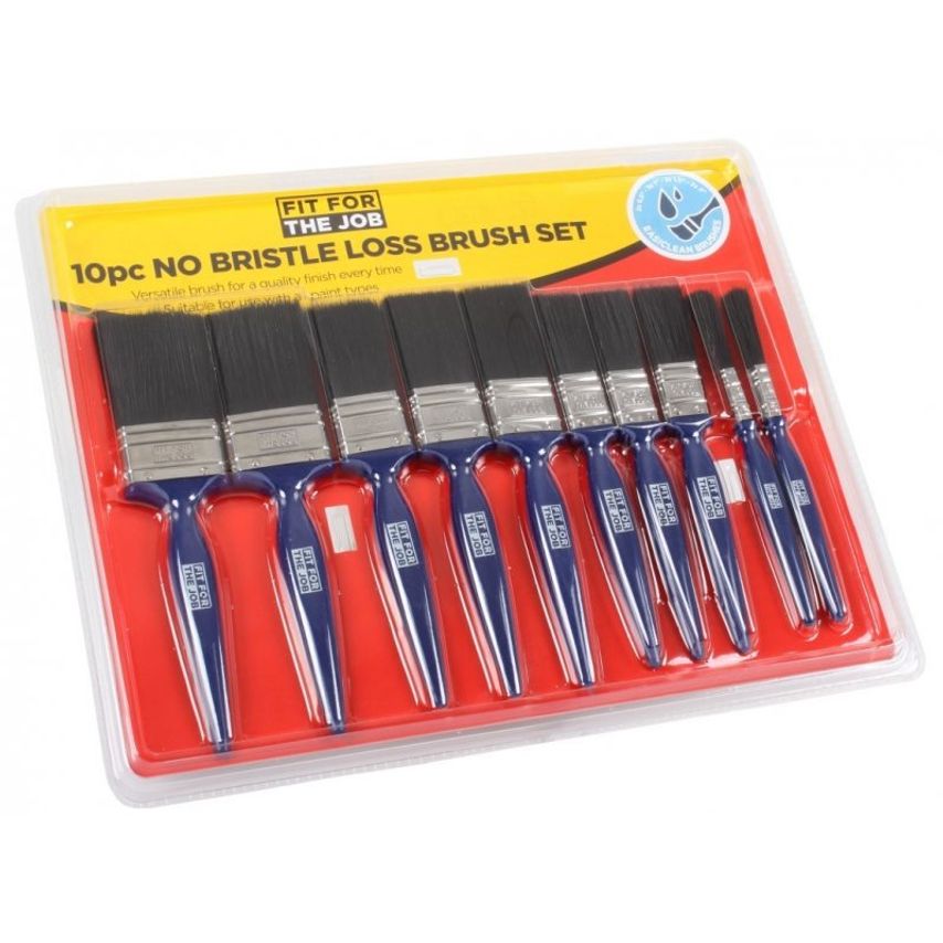 10Pc FFJ No Bristle Loss Paint Brush Set