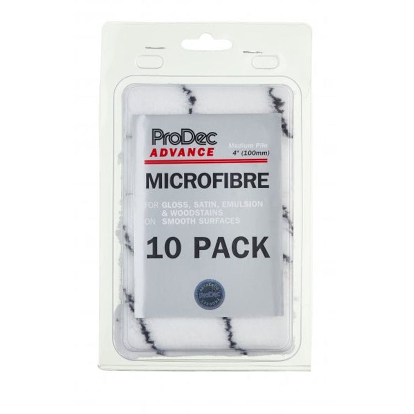 10Pk 4" Medium Pile Microfibre Mini Roller Sleeves