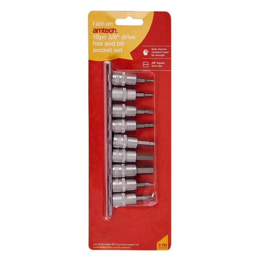 10 Piece 10mm (3/8") Drive Hex Bit Socket Set