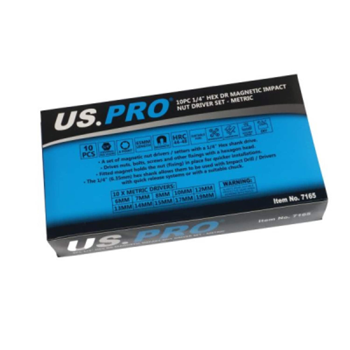 10 Piece 1/4in Hex Dr Magnetic Impact Nut Driver Set Metric