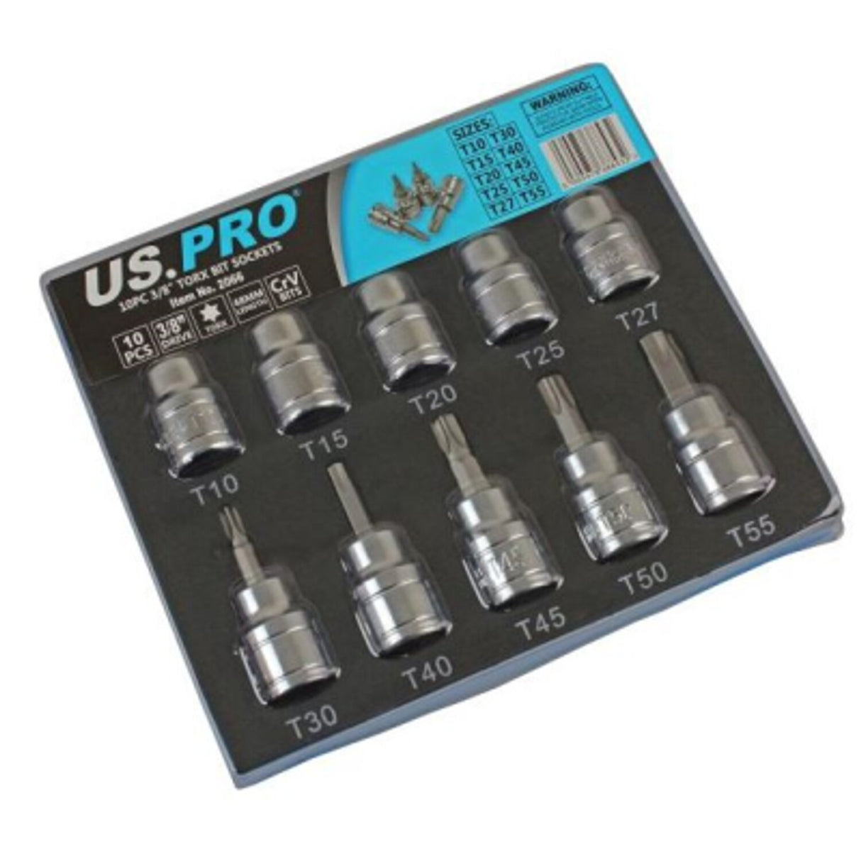 10 Piece 3/8in Drive 48mm Long TORX Bit Socket Set