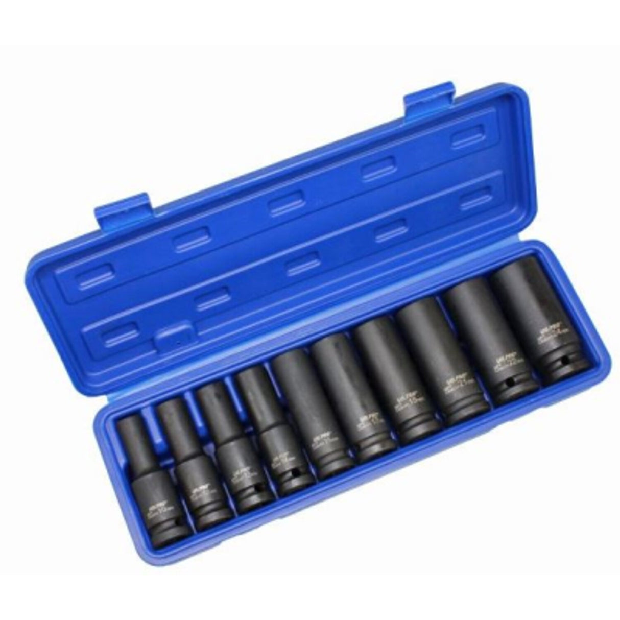 10 Piece Deep Wall Impact Set Metric 1/2in Drive