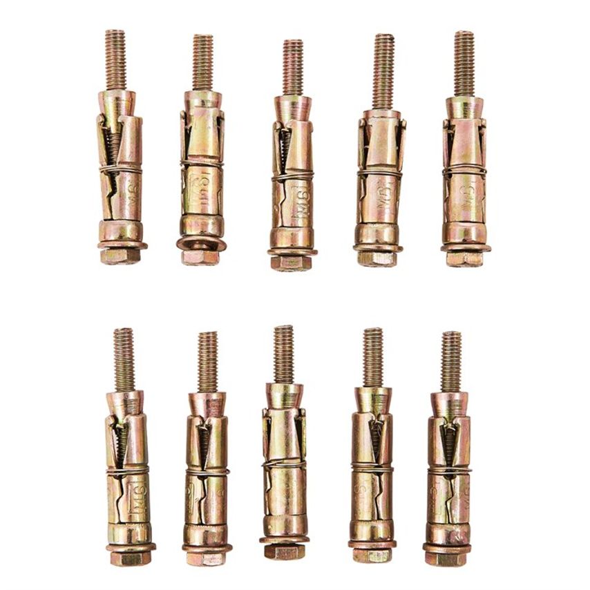 10 Piece M6 X 60mm Expansion Bolts