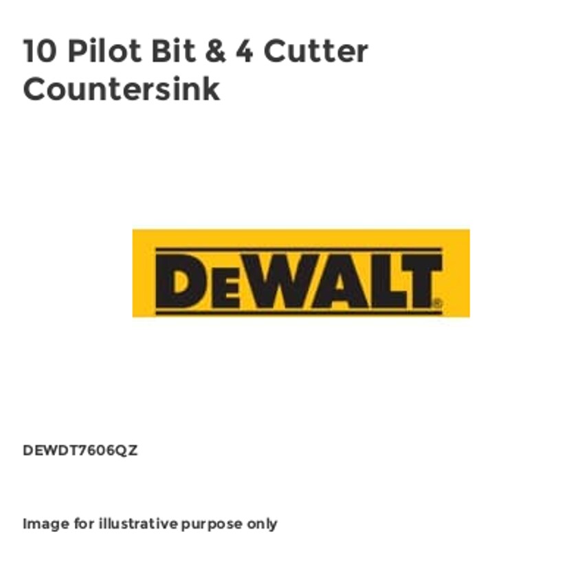 10 Pilot Bit & 4 Cutter Countersink DEWDT7606QZ