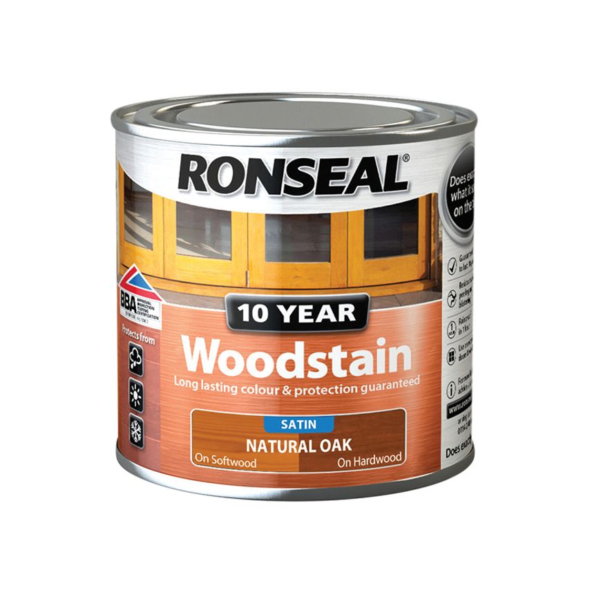 10 Year Woodstain Natural Oak 250ml RSL10WSNO250