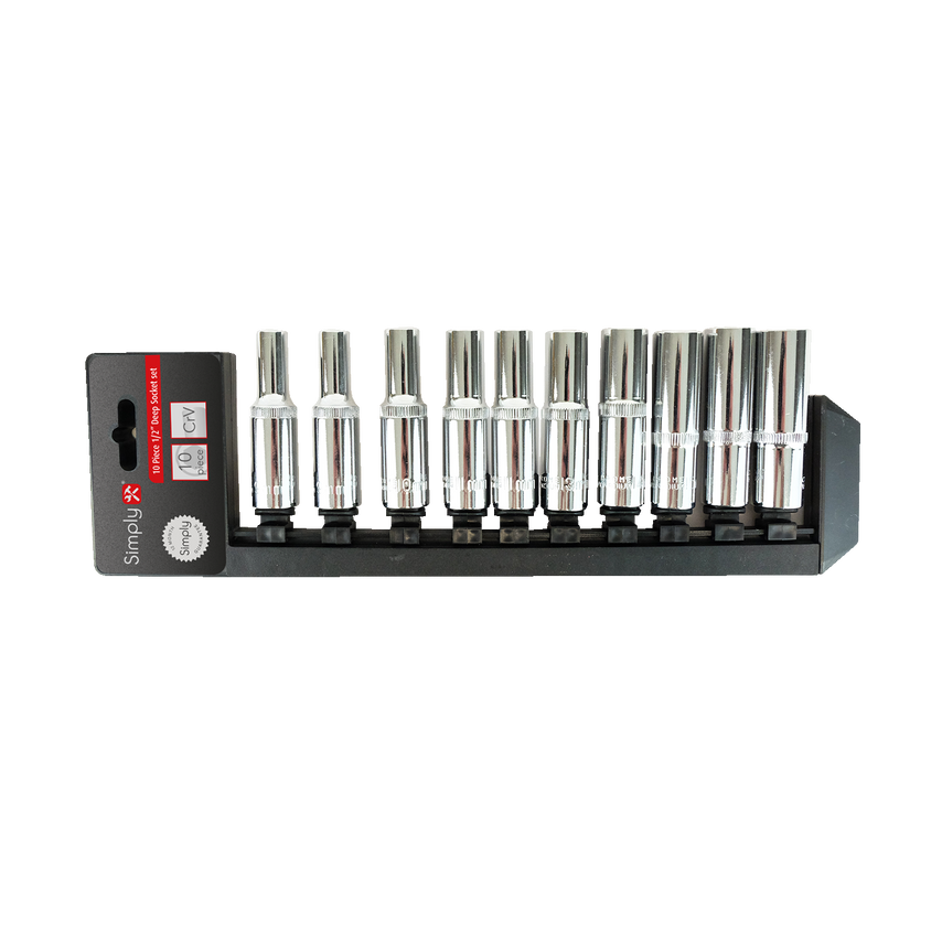 10pc 1/2" Drive Deep Socket Set - TSET25