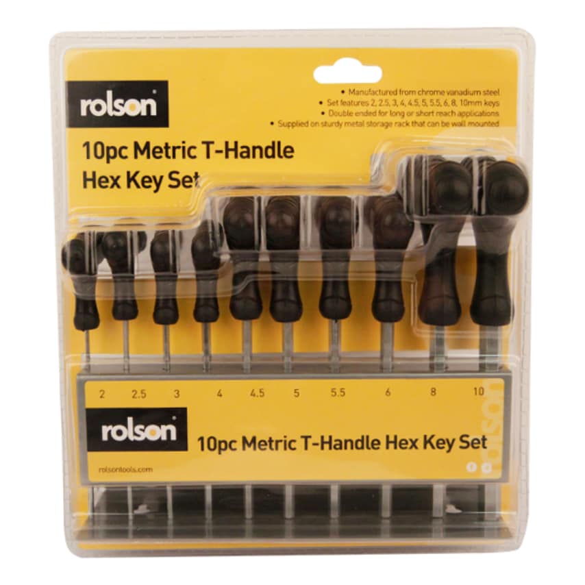 10pc T-Handle Hex Key Set