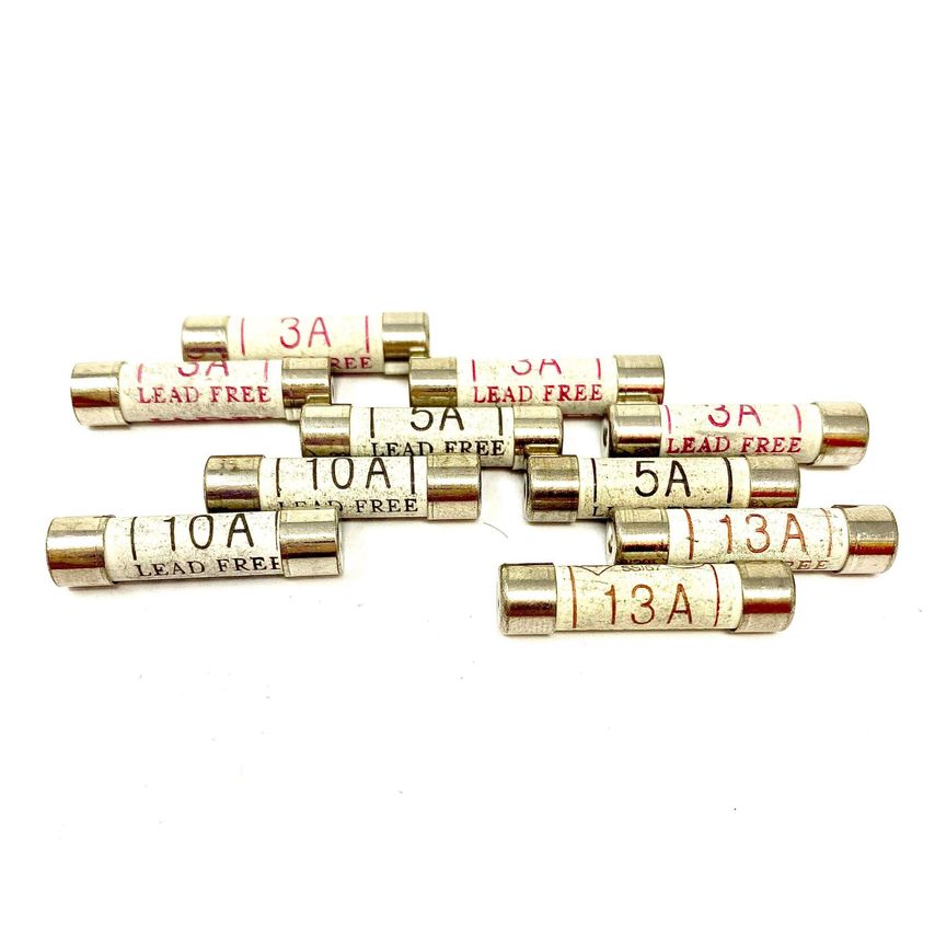 10pcs Household Plug Fuse Set 3A 5A 10A 13A BS1362