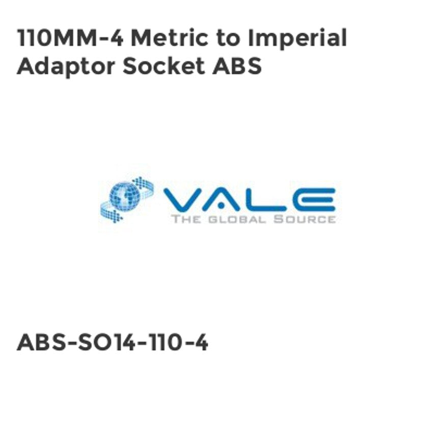 110MM-4 Metric to Imperial Adaptor Socket ABS