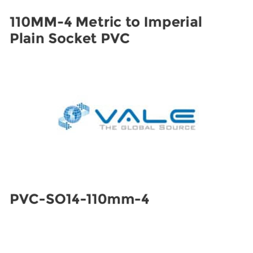 110MM-4 Metric to Imperial Plain Socket PVC PVC-SO14-110mm-4