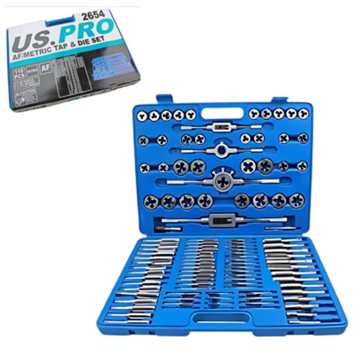 110 Piece Af & Metric Tap and Die Set