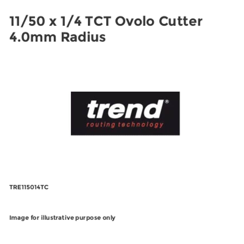 11/50 x 1/4 TCT Ovolo Cutter 4.0mm Radius