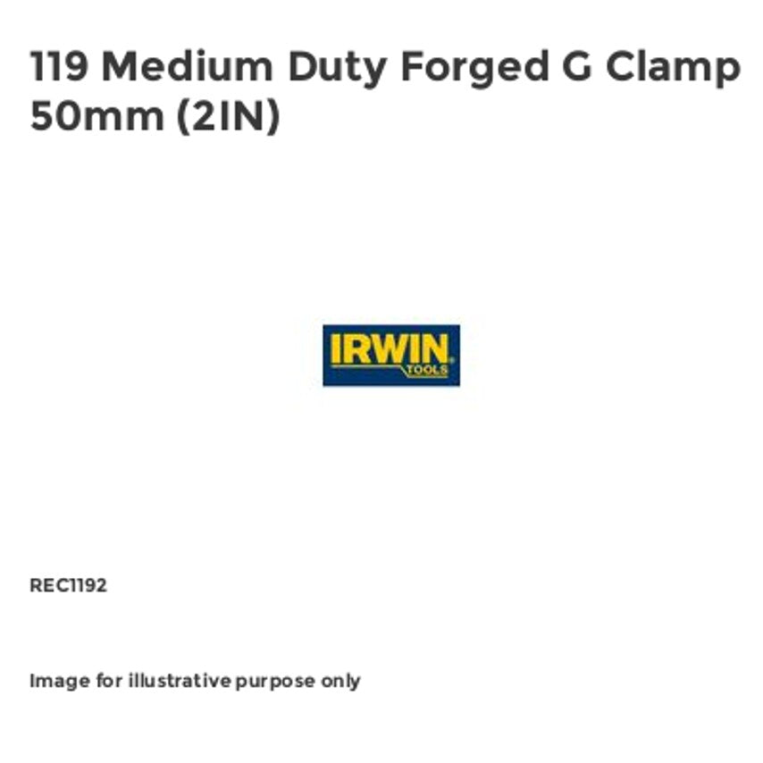 119 Medium Duty Forged G Clamp 50mm (2IN) REC1192