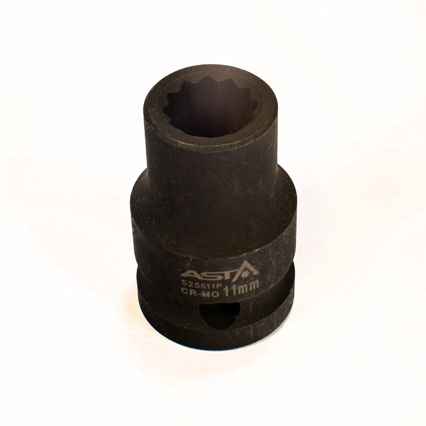 11mm 1/2" Drive Short Impact Socket 12 Point (12PT) Heavy Duty 38mm Length