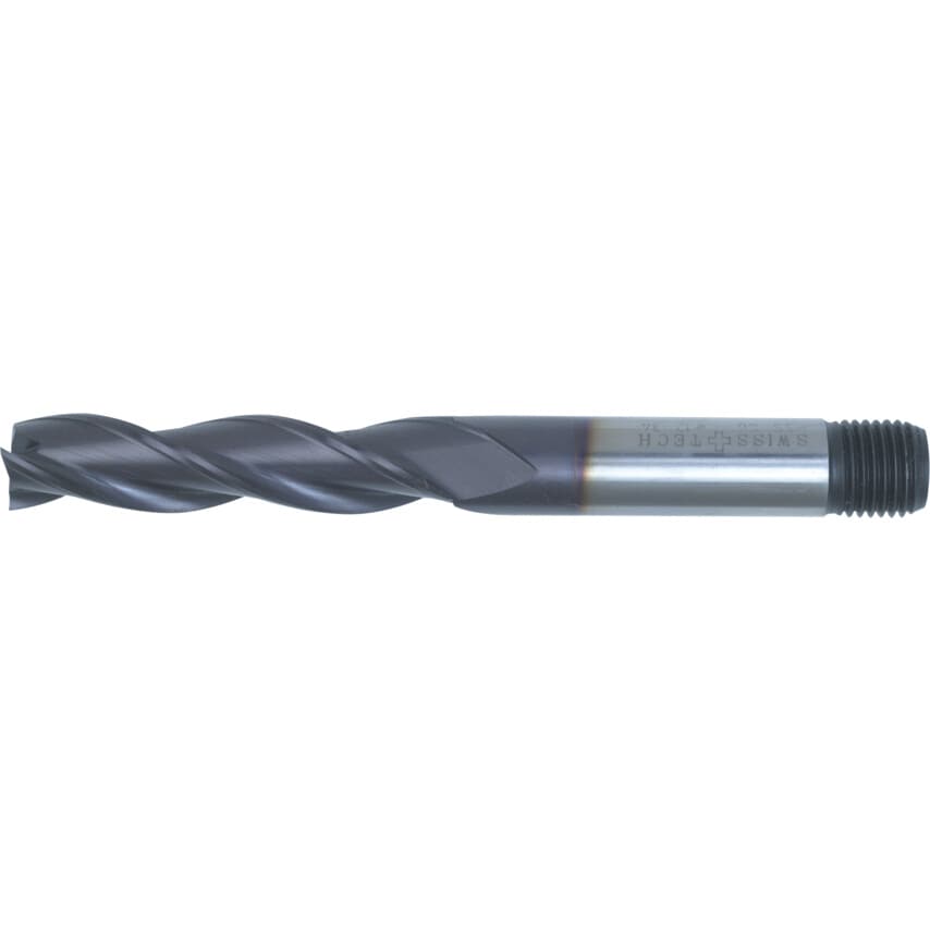 12.00MM HSS-Co 8% 3 Flute Threaded Shank Long Series Slot Drills - TiAlN Coated
