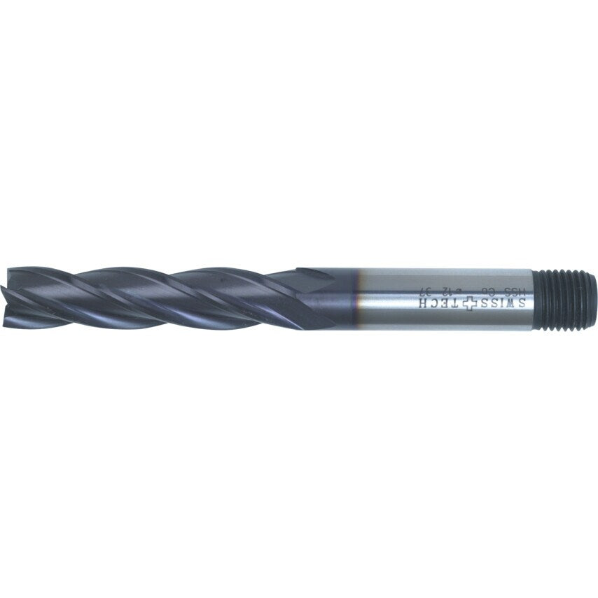 12.00MM Series 37 HSS-Co 8% 4 Flute Threaded Shank Long Series End Mills - TiAlN Coated