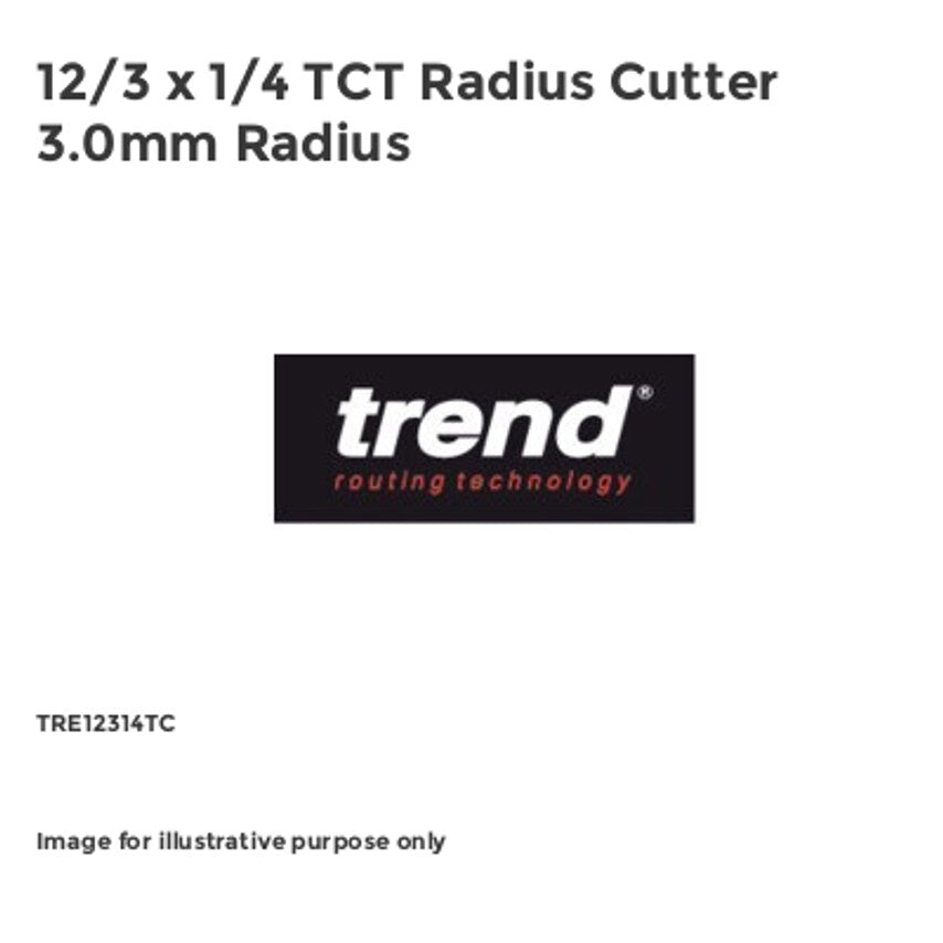 12/3 x 1/4 TCT Radius Cutter 3.0mm Radius
