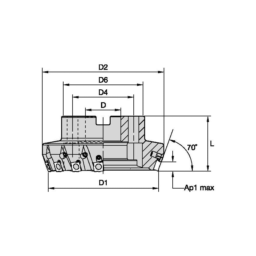 125B10RP70SP12C2WFP Fix-Perfect 70 Shell Mill D=12