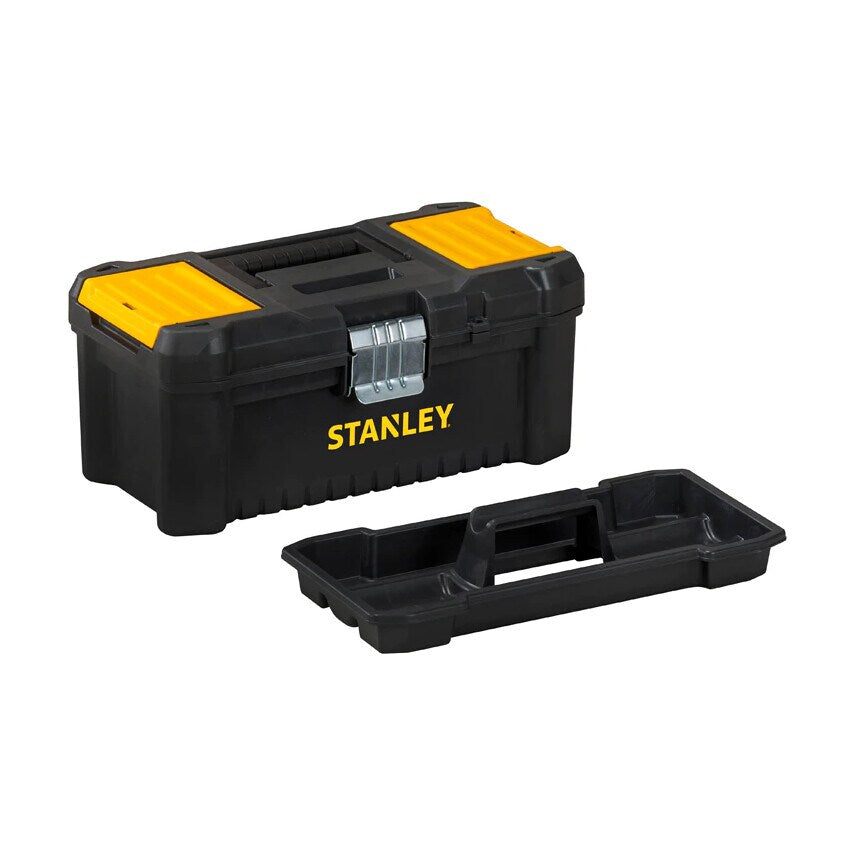 12.5'' Essential Toolbox, Metal Latches, Black & Yellow
