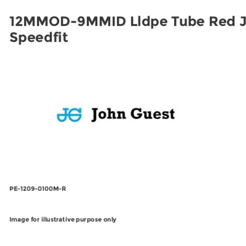 12MMOD-9MMID Lldpe Tube Red JG Speedfit PE-1209-0100M-R