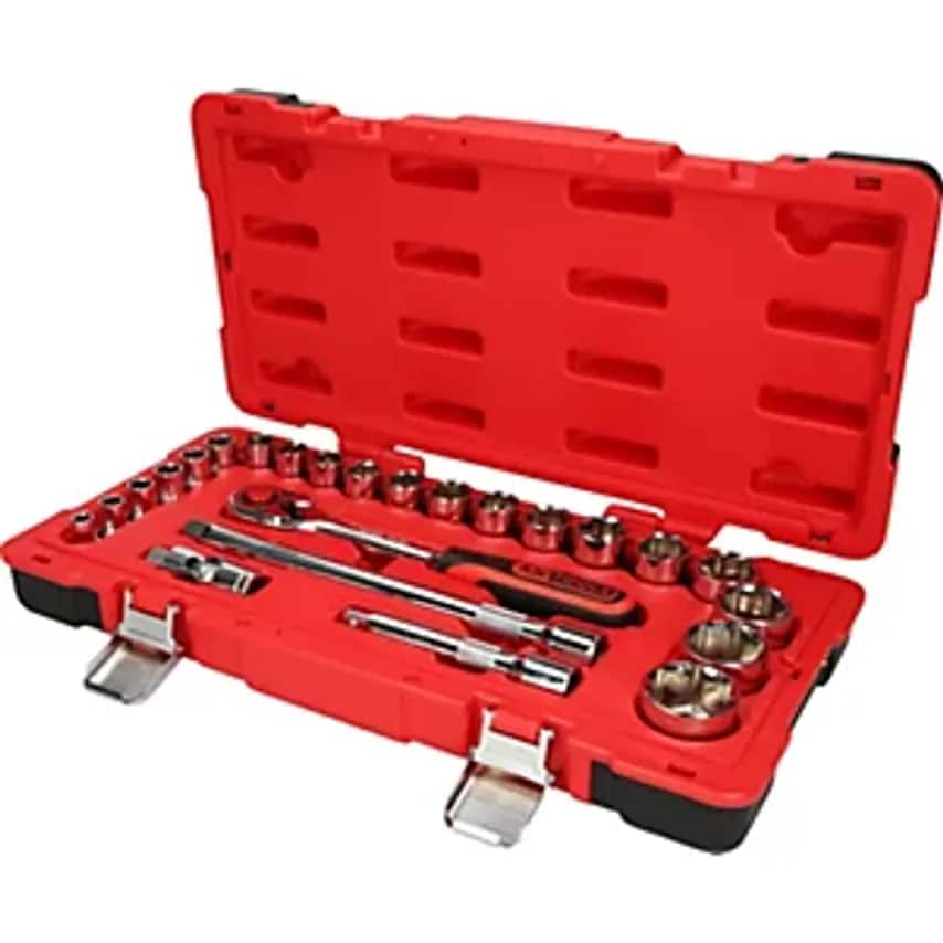 1/2'' CHROMEplus Socket Set 24 Parts Flank Traction