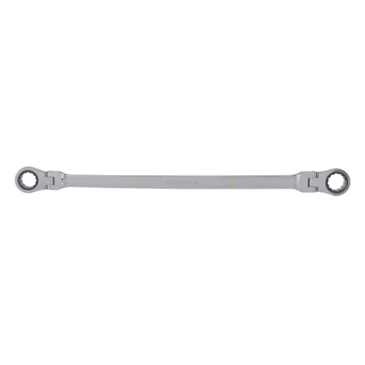 12 PT 17mm x 19mm 72 Tooth Extended Box Ratcheting Flex Double Box Wrench