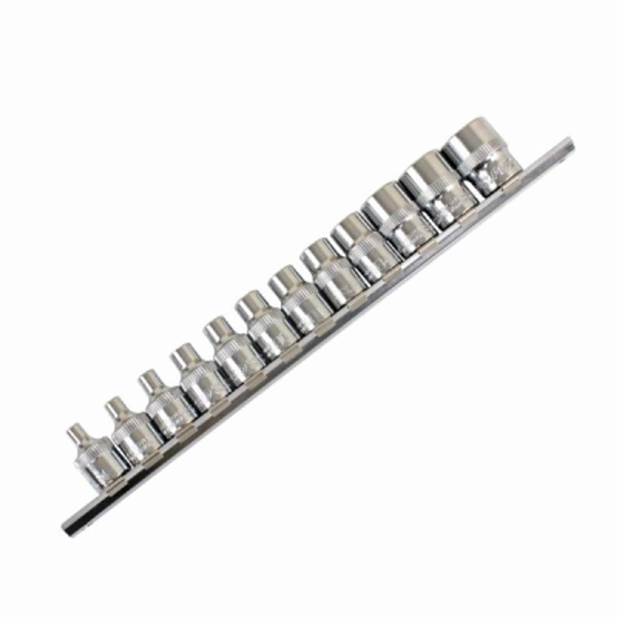 12 Piece 3/8in Dr E Star Sockets on Rail