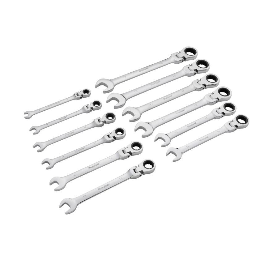 12 Piece Flexible Metric Ratchet Spanner Set (8-19MM) (With Case)