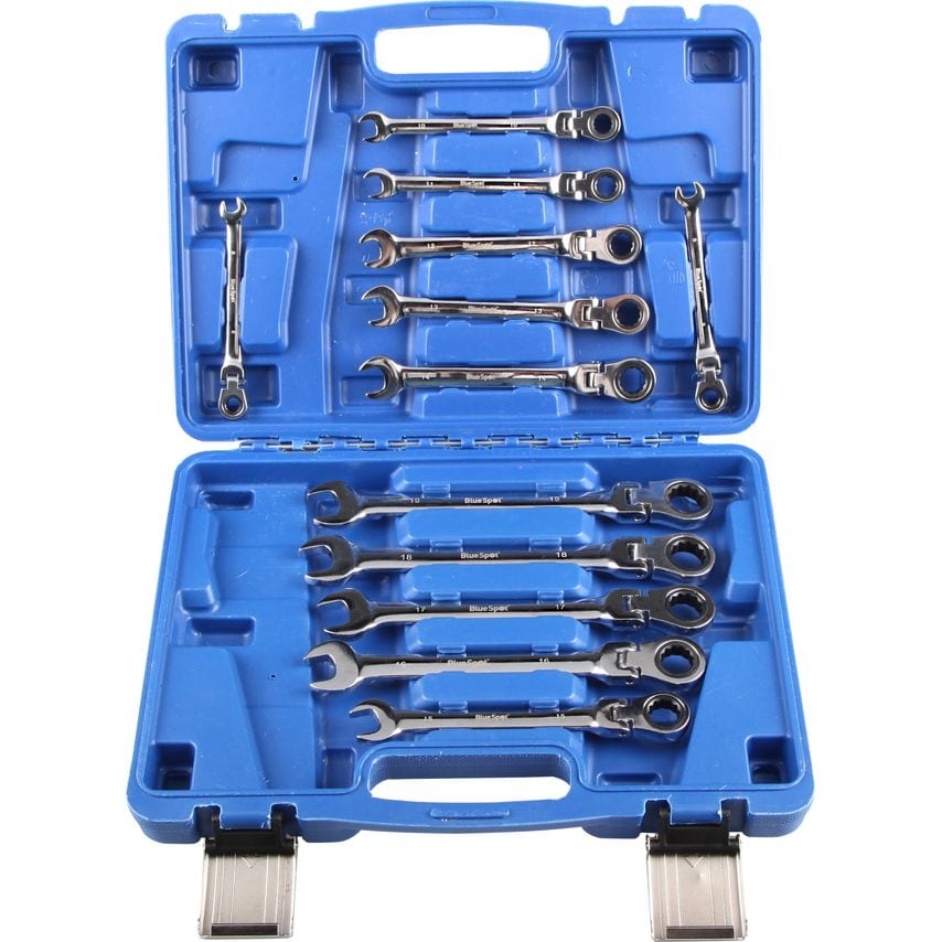 12 Piece Flexible Metric Ratchet Spanner Set (8-19MM) (With Case)