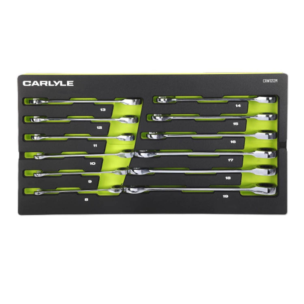 12 Piece Metric 12 PT 180P Ratcheting Combination Wrench Set