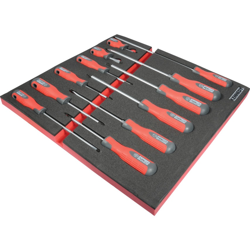 12 Piece Pro-torq Screwdriver Sets in Tool Control 2/3 Width Foam Inlay for Tool Chests