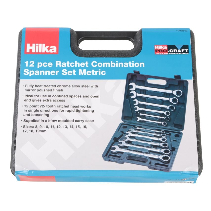 12 Piece Ratchet Spanner Set Metric Pro Craft