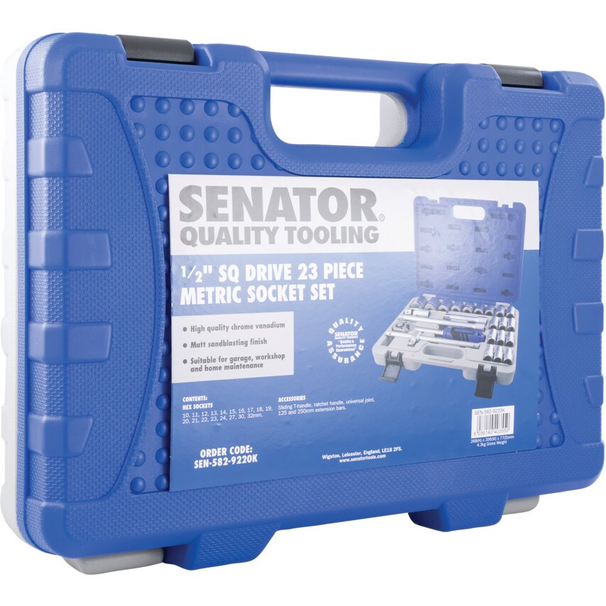 1/2" Square Drive 23 Piece Metric Socket Set
