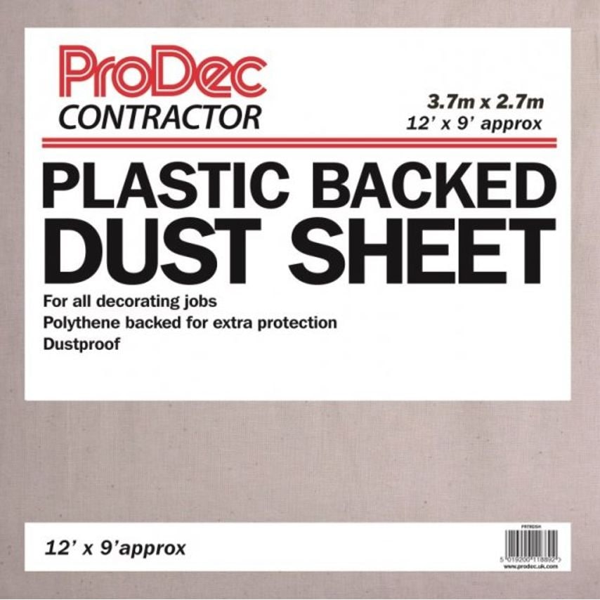 12' X 9' Contractor Poly Backed Cotton Twill Dust Sheet